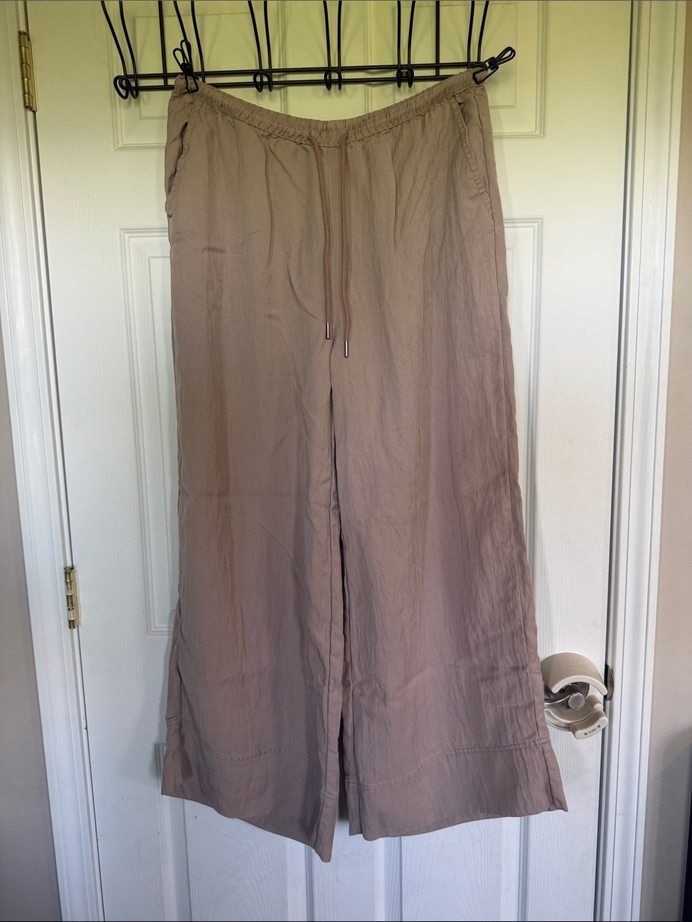 Calypso St Barth Pants Women Small Beige Wide Leg Stretch Palazzo Trouser Beachy